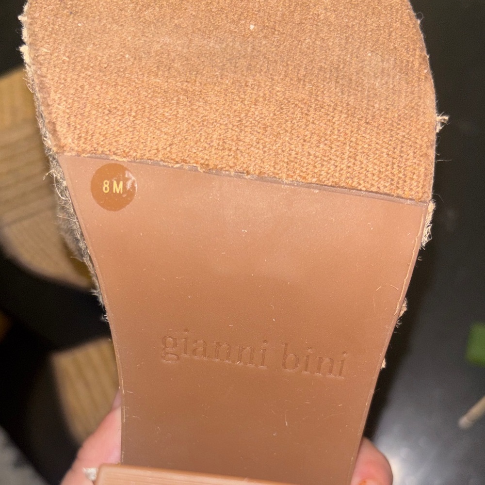 Gianni Bini Natural Raffia Slide Sandals Espadrille Size 8 - Picture 9 of 9
